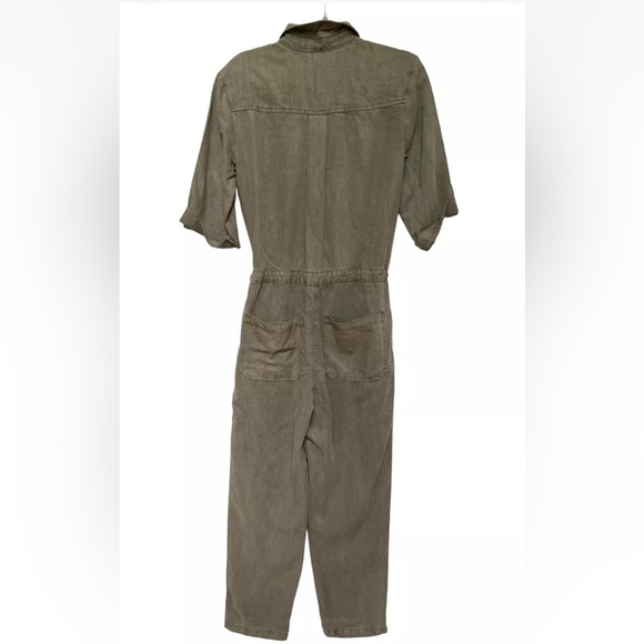 Sundance Wayside Cargo Utility Jumpsuit Vintage Wash Green Sage Sz Small - Picture 3 of 6